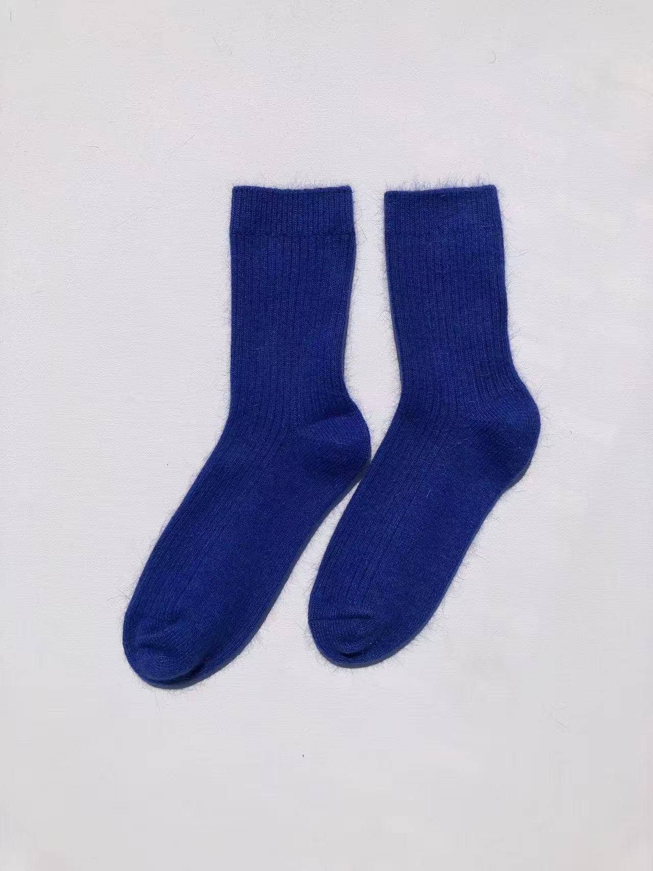 ANGORA WOOL SOCKS -  Blue sapphire