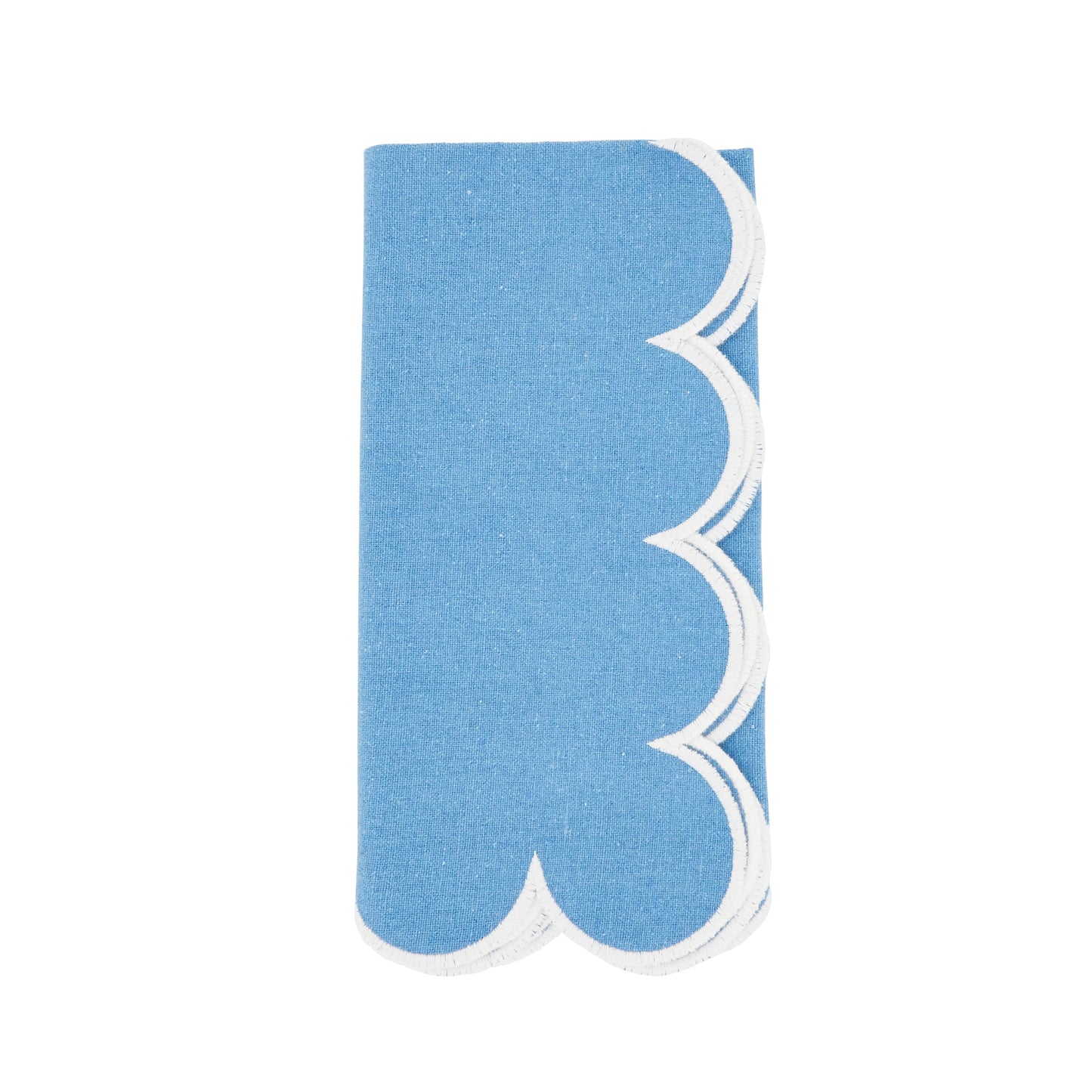 Cotton Scalloped Dinner Napkin: Periwinkle Blue