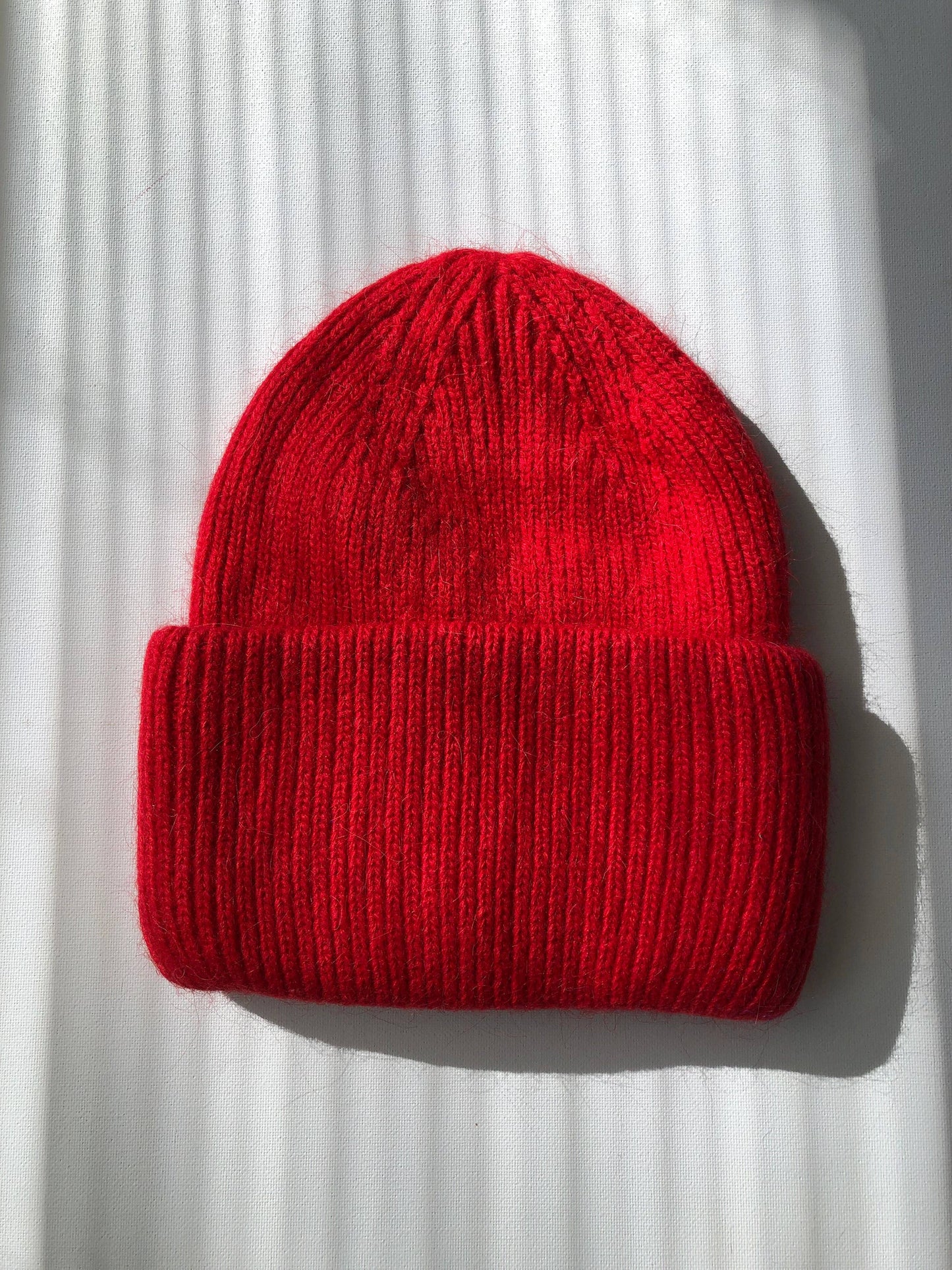 ROYAL ANGORA WOOL BEANIE - crystal brights: Crystal red