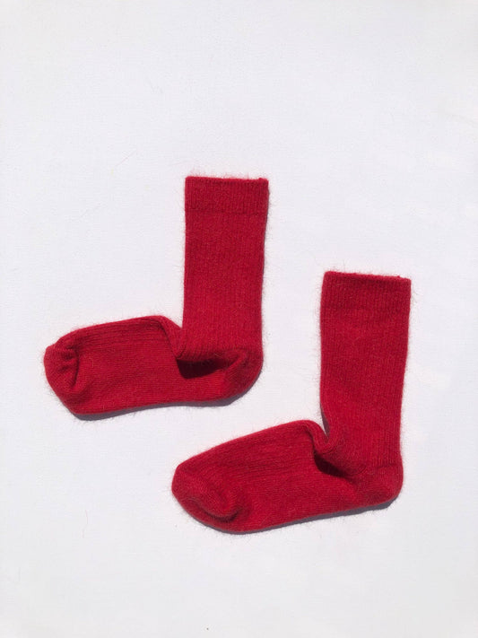 ANGORA WOOL SOCKS - Red