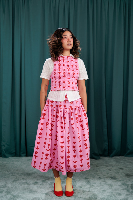 Sunday Skirt- Pink Flower