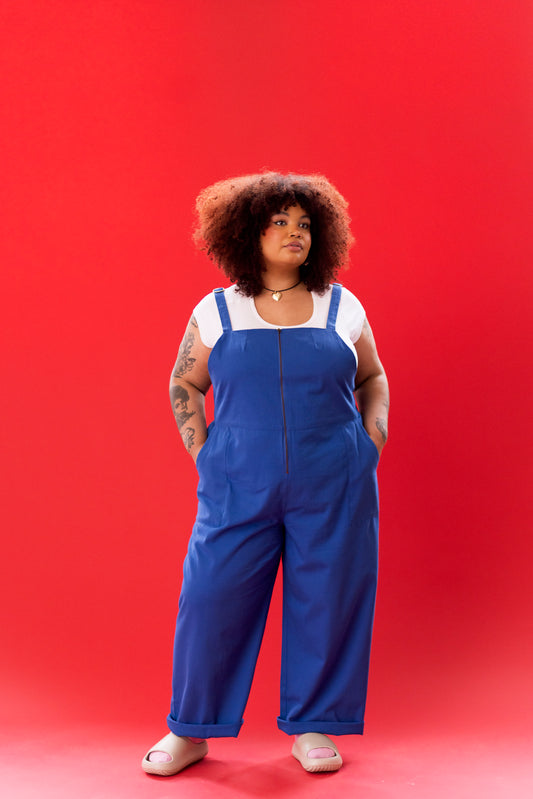 Dungarees in lightweight blue twill
